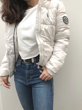 「Abercrombie&Fitch（アバークロンビーアンドフィッチ）のアイテム（ダウンジャケット/コート）」を使った、char.mhlさん（レディース・160cm）の冬コーディネート