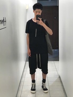 「DRKSHDW by RICK OWENS（ダークシャドウ バイ リックオウエンス）のアイテム（トートバッグ）」を使った、ゆーとさん（メンズ・182cm）の夏コーディネート
