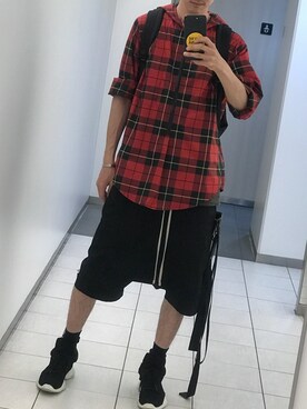 「RickOwens×adidas」｜ゆーとさん（メンズ・182cm）の夏コーディネート
