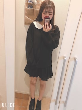 「ショッピング」｜「アイテム（スウェット）」を使った、YUNAさん（レディース・152cm）の秋コーディネート