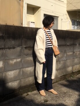「無地党」｜「アイテム（その他アウター）」を使った、annさん（レディース・153cm）の冬コーディネート