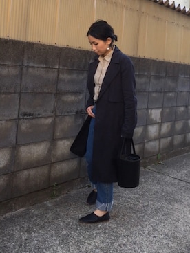 「リネンシャツ」｜「アイテム（トレンチコート）」を使った、annさん（レディース・153cm）の春コーディネート