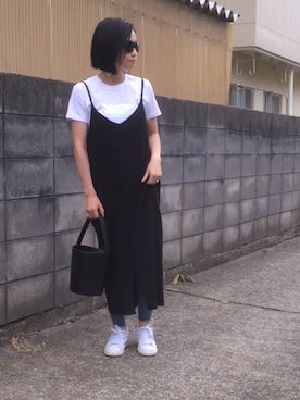 「adidas Originals（アディダスオリジナルス）のadidas originals アディダス stan smith スタンスミス black（スニーカー）」を使った、annさん（レディース・153cm）の夏コーディネート