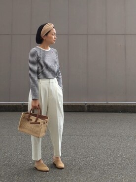 「SEA（シー）のカゴバッグS（かごバッグ）」を使った、annさん（レディース・153cm）の夏コーディネート