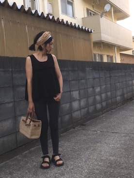 「SEA（シー）のカゴバッグS（かごバッグ）」を使った、annさん（レディース・153cm）の夏コーディネート