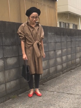 「URBAN RESEARCH ROSSO WOMEN（アーバンリサーチ　ロッソ）のアイテム（シャツワンピース）」を使った、annさん（レディース・153cm）の秋コーディネート