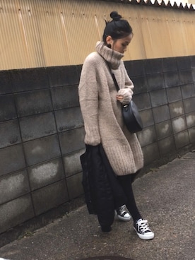 「無地党」｜「アイテム（ブルゾン）」を使った、annさん（レディース・153cm）の秋コーディネート