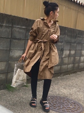 「URBAN RESEARCH ROSSO WOMEN（アーバンリサーチ　ロッソ）のアイテム（シャツワンピース）」を使った、annさん（レディース・153cm）の夏コーディネート