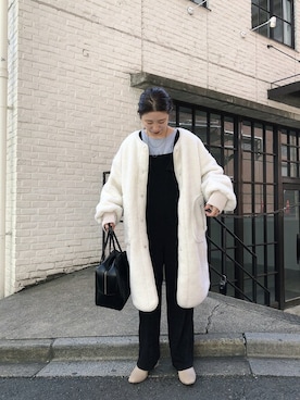 「Omekashi（オメカシ）のアイテム（その他アウター）」を使った、riko ishikawaさん（レディース・158cm）の秋コーディネート