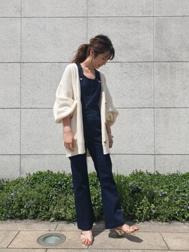 「おうちスタイル」｜「アイテム（サロペット/オーバーオール）」を使った、masumiさん（レディース・166cm）の春コーディネート