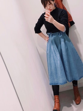 「スプリングSENSEOFPLACE」｜「アイテム（ブーティ）」を使った、mi_richaさん（レディース・160cm）の冬コーディネート
