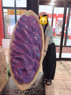 「GU（ジーユー）のアイテム（パンツ、ブラック系）」を使った、たかみん。さん（レディース・156cm）の春コーディネート