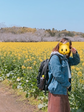 「Right-on（ライトオン）のアイテム（スカート、ブラウン系）」を使った、たかみん。さん（レディース・156cm）の春コーディネート