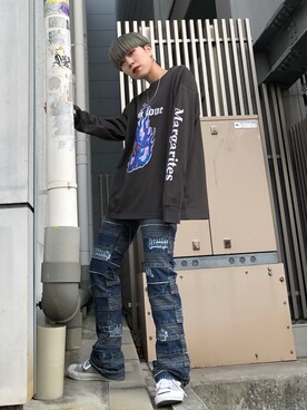 通販のアイリスプラザ X-girl × M LOGO FLARE GLAMOUR HYSTERIC Tシャツ/カットソー(半袖/袖なし)