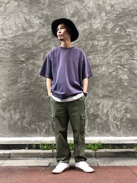 「417 EDIFICE（フォーワンセブンエディフィス）のアイテム（スニーカー）」を使った、FURUさん（メンズ・175cm）の夏コーディネート