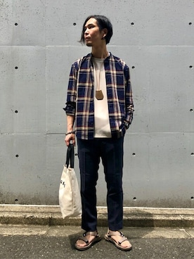 「417 EDIFICE（フォーワンセブンエディフィス）のアイテム（バッグ）」を使った、FURUさん（メンズ・175cm）の夏コーディネート