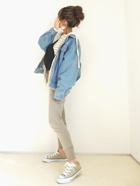 「DHOLIC（ディーホリック）のアイテム（ボディバッグ/ウエストポーチ）」を使った、emaさん（レディース・153cm）の春コーディネート