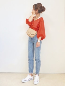 「miluu（ミルー）のアイテム」を使った、emaさん（レディース・153cm）の春コーディネート