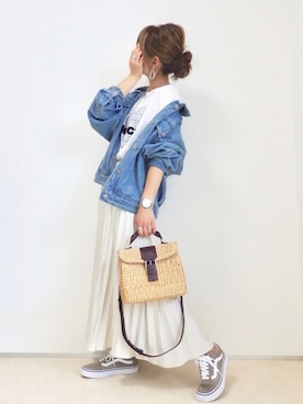 「miluu（ミルー）のアイテム」を使った、emaさん（レディース・153cm）の春コーディネート