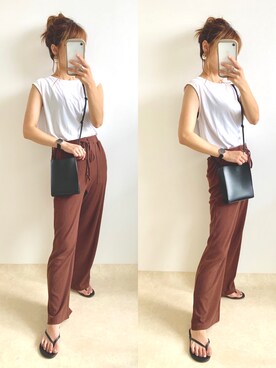 「TKEES（ティキーズ）の＜TKEES（ティキーズ）＞ トング サンダル◆（サンダル）」を使った、emaさん（レディース・153cm）の夏コーディネート