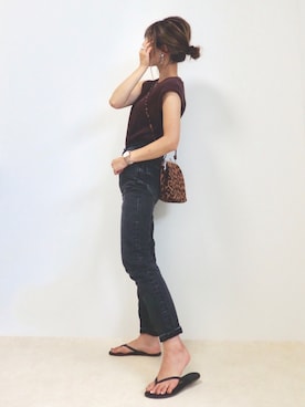 「TKEES（ティキーズ）の＜TKEES（ティキーズ）＞ トング サンダル◆（サンダル）」を使った、emaさん（レディース・153cm）の夏コーディネート