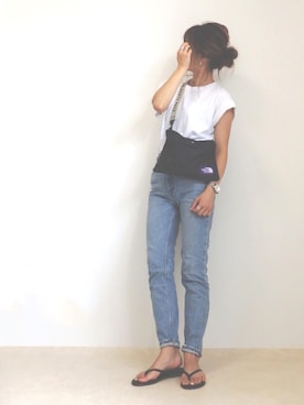 「TKEES（ティキーズ）の＜TKEES（ティキーズ）＞ トング サンダル◆（サンダル）」を使った、emaさん（レディース・153cm）の夏コーディネート