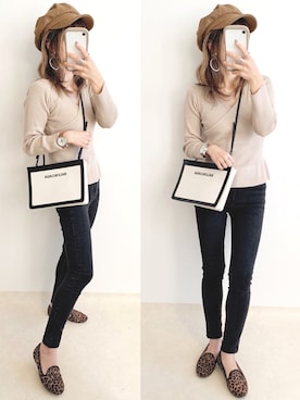 「MOUSSY（マウジー）のHW Rebirth L/BLACK SKINNY（デニムパンツ）」を使った、emaさん（レディース・153cm）の秋コーディネート