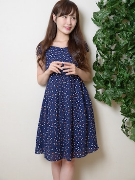 「LILY BROWN（リリーブラウン）のアイテム（ワンピース、ブルー系）」を使った、はな はなさん（レディース・158cm）の夏コーディネート