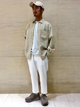 「NEW ERA（ニューエラ）の＜NEW ERA（ニューエラ）＞ T/W 9THIRTY LA/キャップ（キャップ）」を使った、UA1093YDさん（メンズ・175cm）の春コーディネート