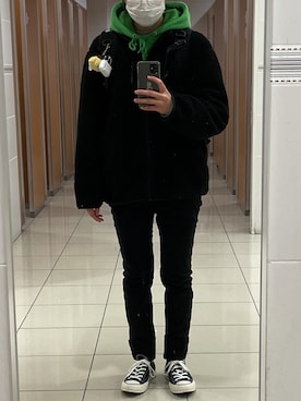 「アイテム（パーカー、グリーン系）」を使った、ビーモ🤖さん（レディース・164cm）の春コーディネート