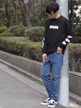 「AIRWALK（エアウォーク）のアイテム」を使った、coen 高岡さん（メンズ・173cm）の春コーディネート