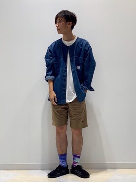 「SMITH'S（スミス）のアイテム（トップス）」を使った、coen 高岡さん（メンズ・174cm）の夏コーディネート