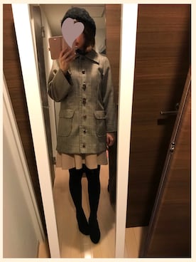 「MISCH MASCH（ミッシュマッシュ）の８枚はぎスカート（スカート、ピンク系）」を使った、みるさん（レディース）の秋コーディネート
