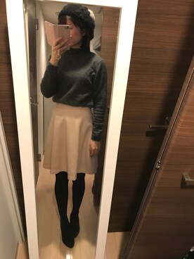 「MISCH MASCH（ミッシュマッシュ）の８枚はぎスカート（スカート、ピンク系）」を使った、みるさん（レディース）の秋コーディネート