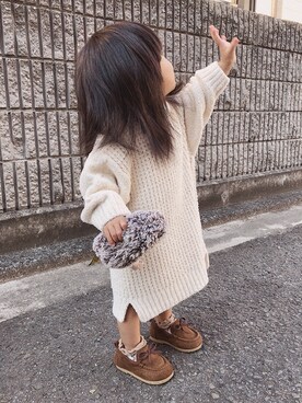 「フォロー、イイネ、お気に入り登録お願いします♡」｜「アイテム（モカシン/デッキシューズ）」を使った、ゆのちさん（キッズ・80cm）の秋コーディネート