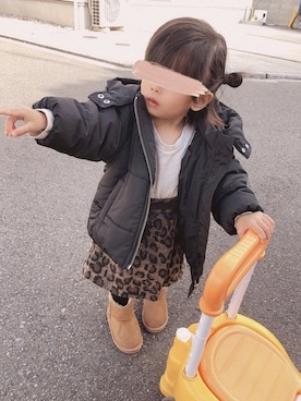 「フォロー、イイネ、お気に入り登録お願いします♡」｜「アイテム（ブーツ）」を使った、ゆのちさん（キッズ・80cm）の冬コーディネート