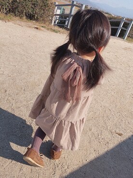 「フォロー、イイネ、お気に入り登録お願いします♡」｜「アイテム（モカシン/デッキシューズ）」を使った、ゆのちさん（キッズ・80cm）の冬コーディネート