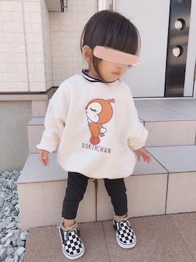 「フォロー、イイネ、お気に入り登録お願いします♡」｜「アイテム（スリッポン）」を使った、ゆのちさん（キッズ・80cm）の秋コーディネート
