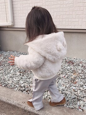 「GAP（ギャップ）のアイテム（ブルゾン）」を使った、ゆのちさん（キッズ・80cm）の冬コーディネート