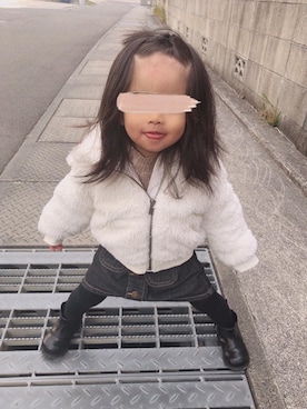 「kids」｜「アイテム（ブルゾン）」を使った、ゆのちさん（キッズ・80cm）の冬コーディネート