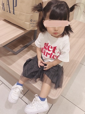 「フォロー、イイネ、お気に入り登録お願いします♡」｜「アイテム（スカート）」を使った、ゆのちさん（キッズ・80cm）の春コーディネート