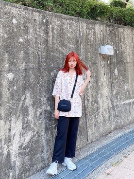 周孟萱さん（レディース・156cm）の春コーディネート