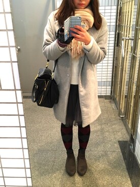 「NINE WEST（ナインウエスト）のアイテム（バッグ）」を使った、n＊さん（レディース・171cm）の冬コーディネート