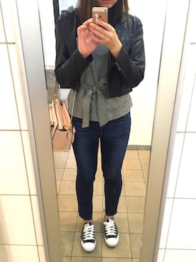 「ぺプラムトップス」｜「アイテム（ブルゾン）」を使った、n＊さん（レディース・171cm）の秋コーディネート