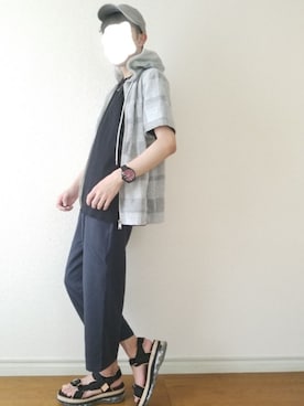 「BLACK LABEL CRESTBRIDGE（ブラックレーベル・クレストブリッジ）のアイテム（パーカー）」を使った、bouさん（メンズ・176cm）の夏コーディネート