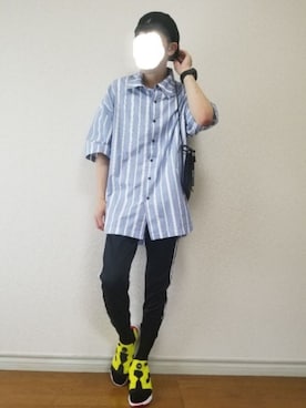 「The DUFFER of ST.GEORGE（ザダファーオブセントジョージ）のアイテム（バッグ）」を使った、bouさん（メンズ・176cm）の夏コーディネート