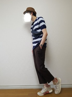 「アイテム（ショルダーバッグ、ブルー系）」を使った、bouさん（メンズ・176cm）の夏コーディネート