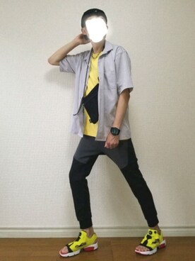 「The DUFFER of ST.GEORGE（ザダファーオブセントジョージ）のアイテム（バッグ）」を使った、bouさん（メンズ・176cm）の夏コーディネート