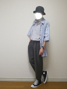 「ALLEGE（アレッジ）のアイテム（帽子）」を使った、bouさん（メンズ・176cm）の秋コーディネート