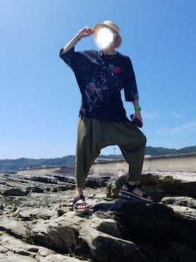 「UNITED TOKYO（ユナイテッドトウキョウ）のエアマルチソールサンダル（サンダル）」を使った、bouさん（メンズ・176cm）の秋コーディネート